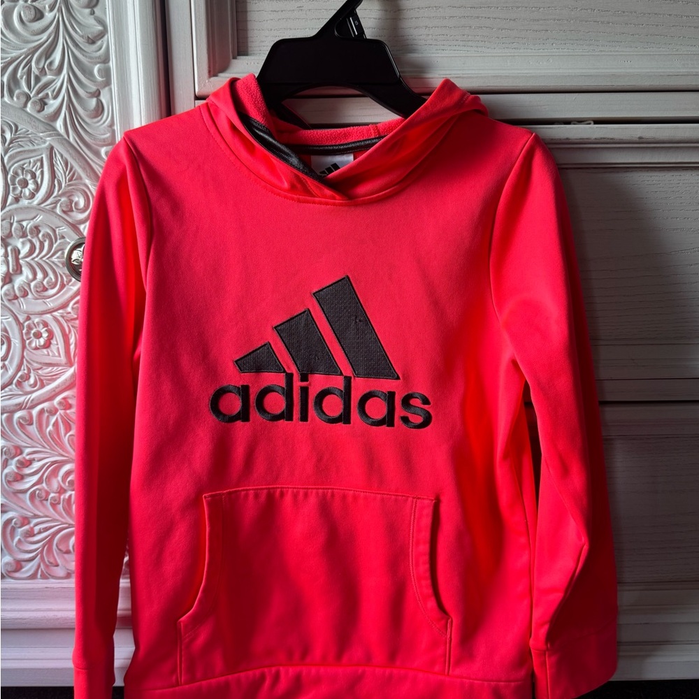 Adidas Kids Neon Pink Hoodie